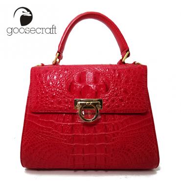 goose craft big goose light luxury brand crocodile leather fashion trend small square bag simple cla