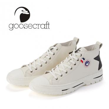 goosecraft light luxury brand new high-top shoes men's shoes leather lace-up sneakers fashion big go