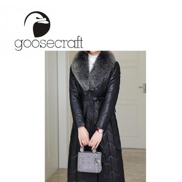 Advance sale goose craft light luxury brand sheepskin fox fur collar down and cotton inner liner wom