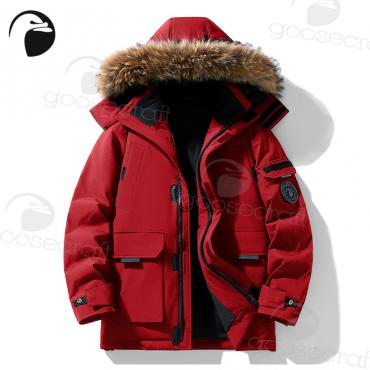 Goosecraft Asia Goose brand autumn and winter big fur collar 90 down jacket for men and women outdoo