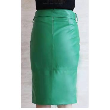 Advance sale of goose craft goose light luxury brand high quality sheepskin women's leather skirt le