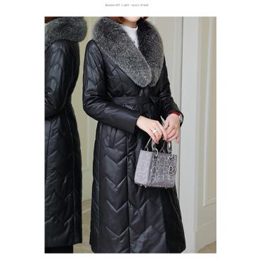 Advance sale goose craft light luxury brand sheepskin fox fur collar down and cotton inner liner wom